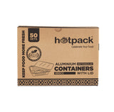 Aluminum Containers with Lid 50 Pieces Pack - hotpackwebstore.com