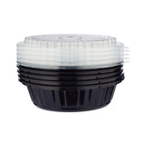Black Base Round Container 32 oz with Lids 150 Pieces - Hotpack Global