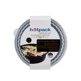 Black Base Round Ribbed Container with Lids 5  Pieces - hotpackwebstore.com