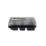 Black Base Rectangular 6-Compartment Container With Lid 5 Pieces - hotpackwebstore.com