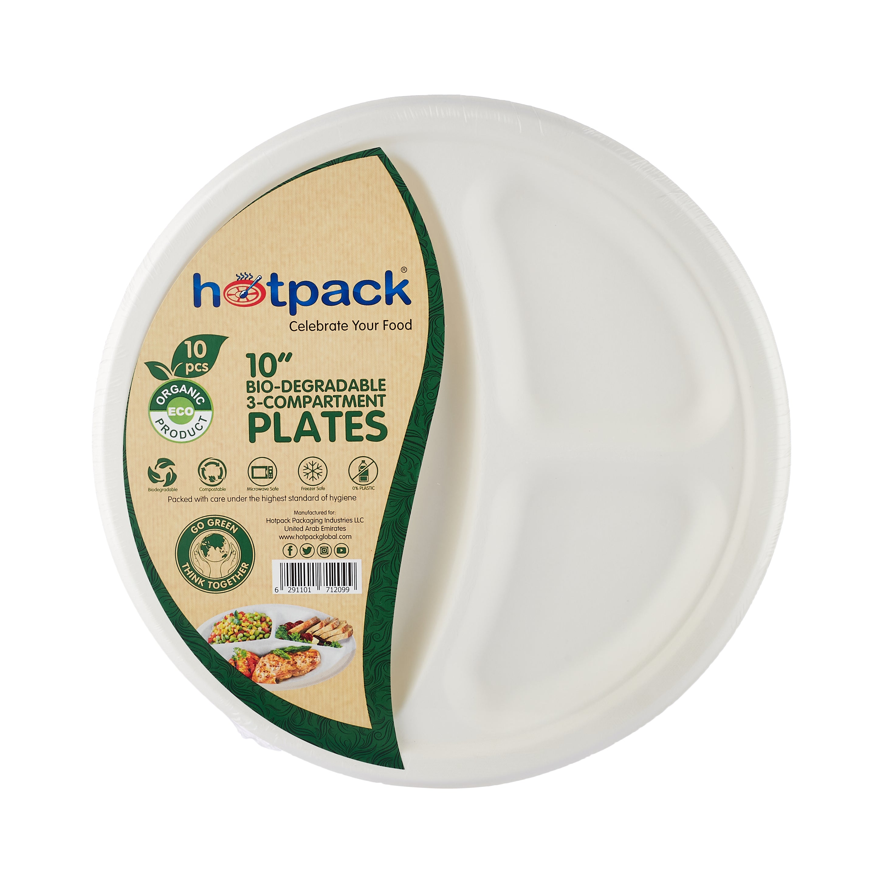 7 inch Biodegradable Paper Pulp Plate | 10 Pieces + 10 inch Biodegradable Paper Pulp Plate | 10 Pieces  27th Anniversary Combo - Hotpack UAE
