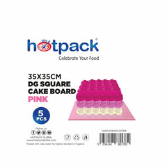 Pink Square Cake Board 5 Pieces - Hotpack Global