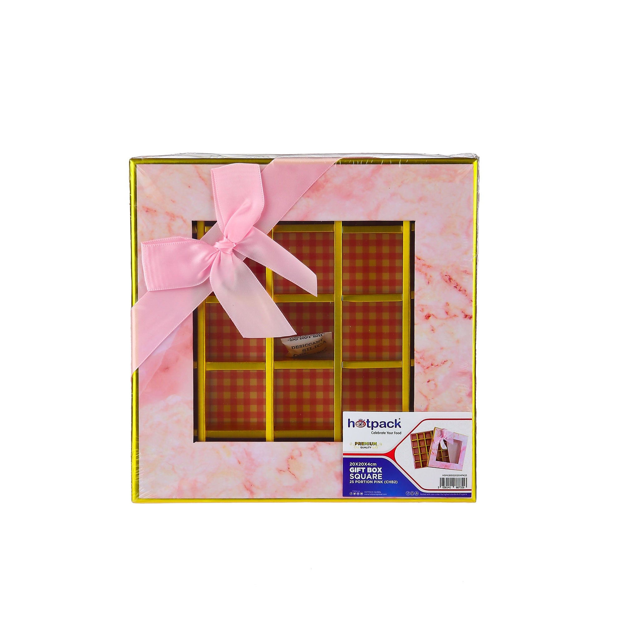 Square Chocolate Gift Box Shape 16 Division - 1 Piece - Hotpack Global