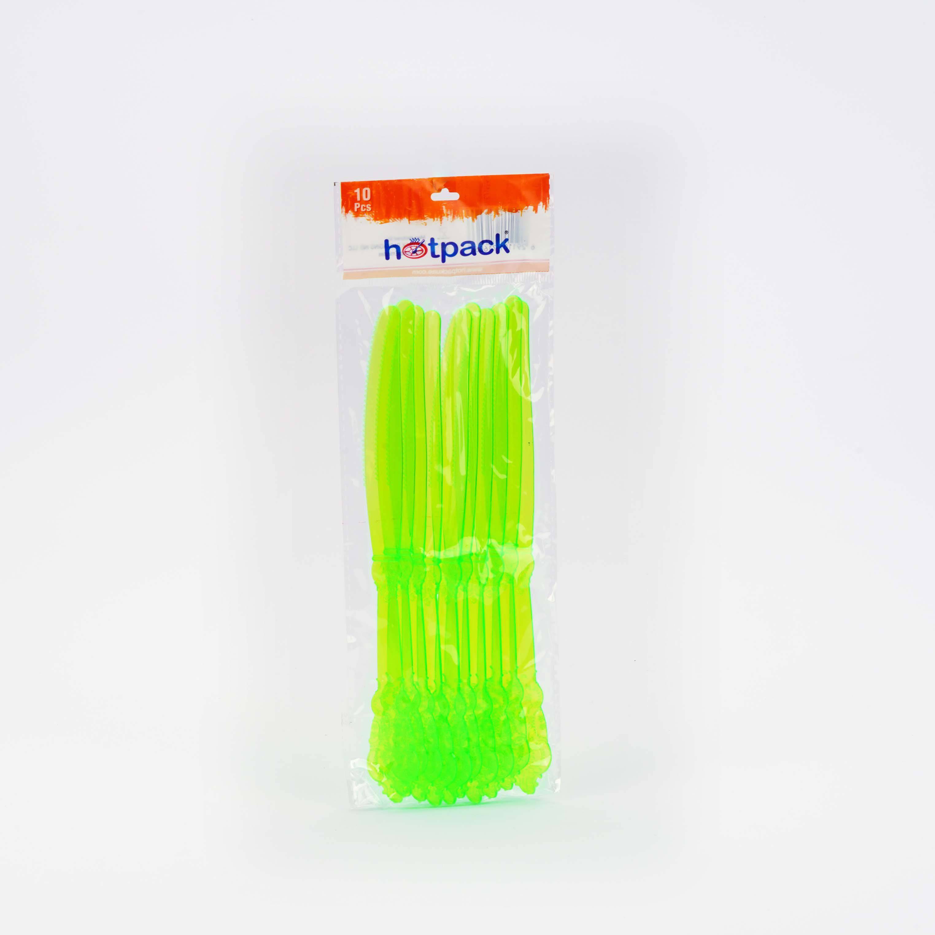 Heavy Duty Neon Plastic Knife 10 Pieces - Hotpack Global