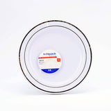 White Round Plate With Gold Rim 10 Pieces - Hotpack Global