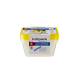 Clear Rectangular Microwave Container with Color Lids