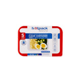 Clear Rectangular Microwave Container with Color Lids