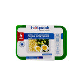 Clear Rectangular Microwave Container with Color Lids