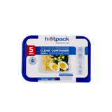 Clear Rectangular Microwave Container with Color Lids
