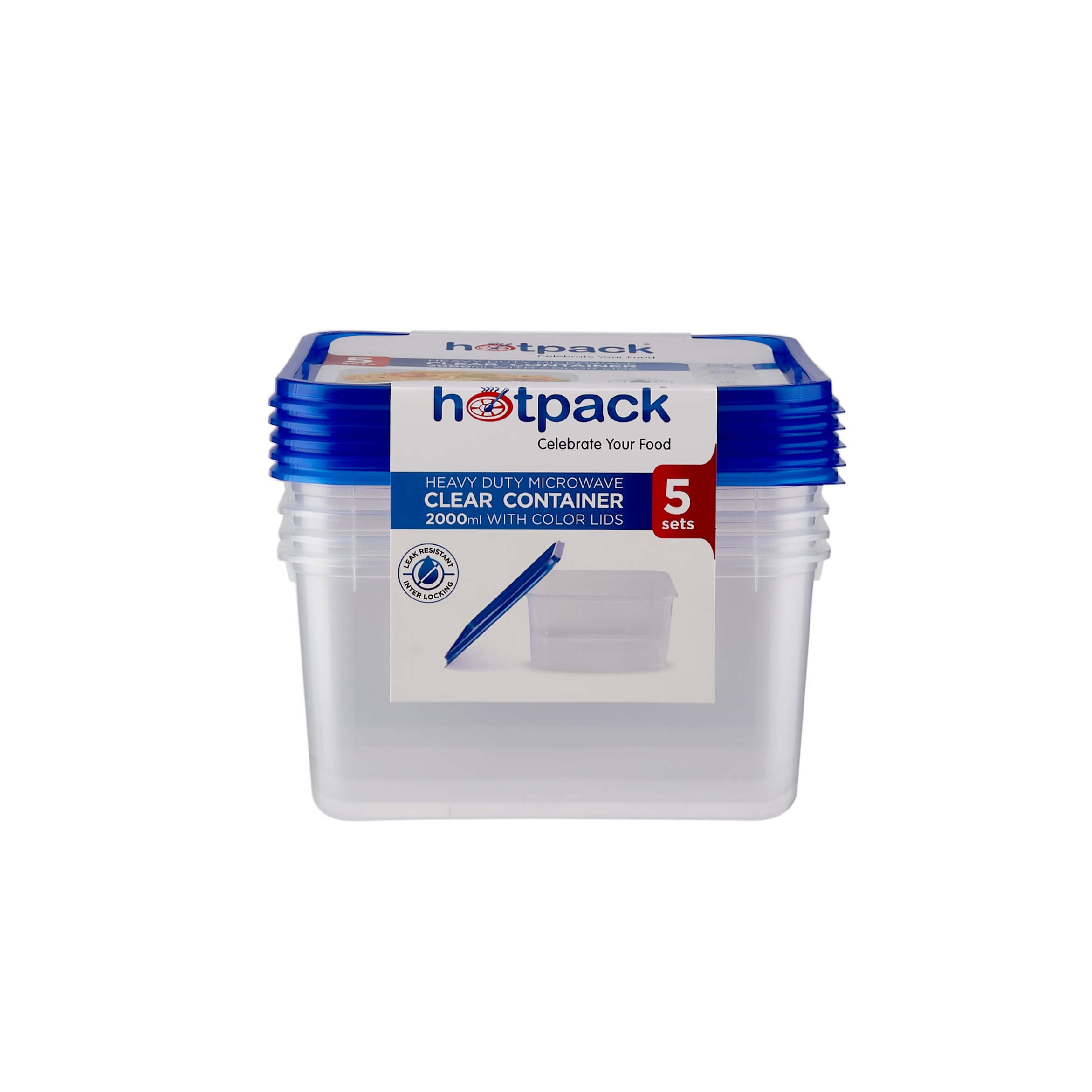 Clear Rectangular Heavy Duty Microwave Container with Color Lids