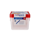 Clear Rectangular Microwave Container with Color Lids