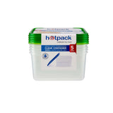 Clear Rectangular Microwave Container with Color Lids