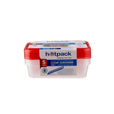 Clear Rectangular Microwave Container with Color Lids