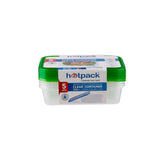 Clear Rectangular Microwave Container with Color Lids