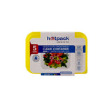 Clear Rectangular Microwave Container with Color Lids