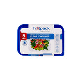 Clear Reusable Microwavable Container with Blue Color Lids - Hotpack Global