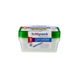 Clear Rectangular Microwave Container with Color Lids