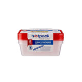 Clear Rectangular Microwave Container with Color Lids