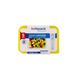 Clear Rectangular Microwave Container with Color Lids