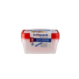Clear Rectangular Microwave Container with Color Lids