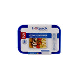 Clear Rectangular Microwave Container with Color Lids