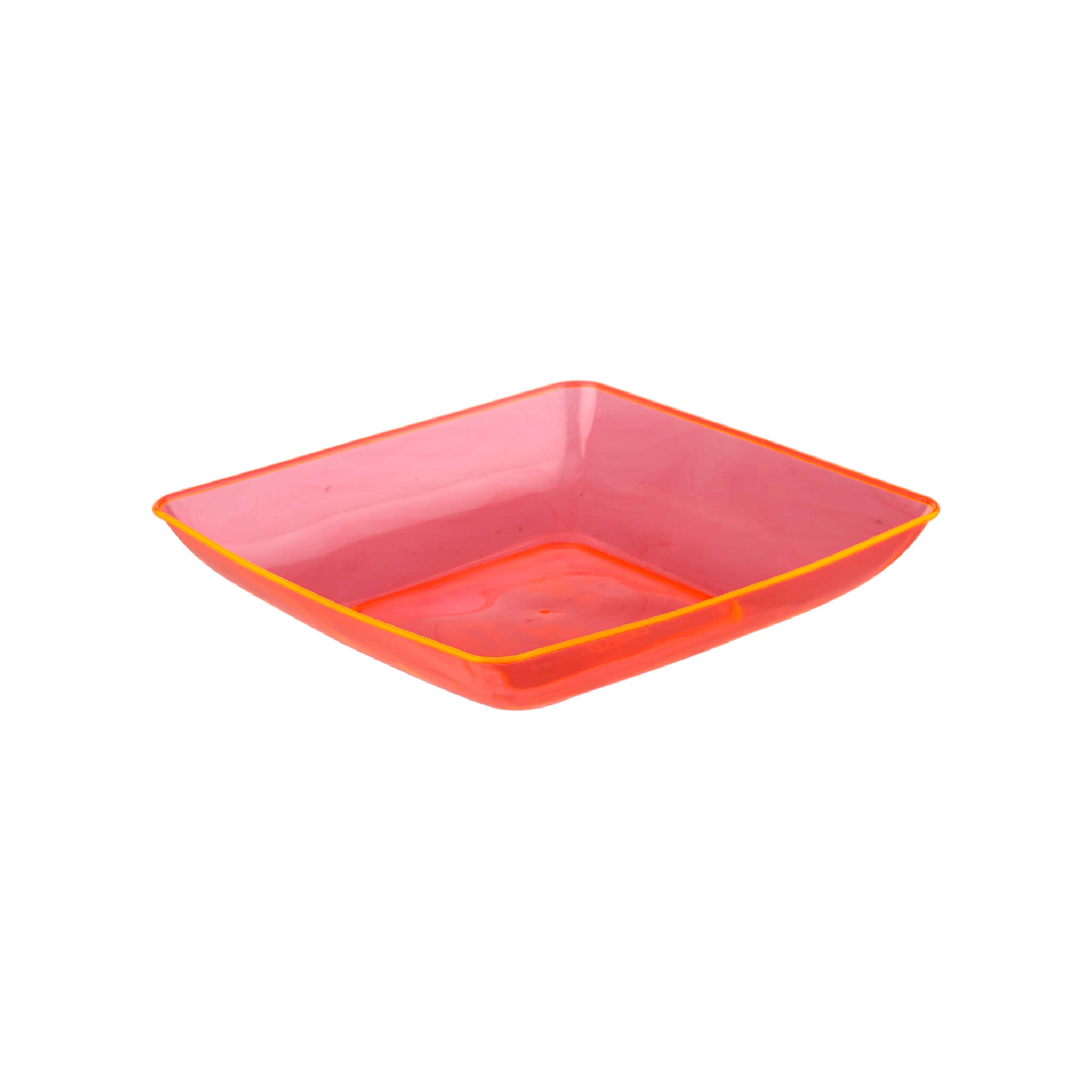 Premium Square Deep Neon orange Plate 6 Pieces - Hotpack Global