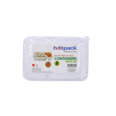 Microwave 2 Compartment Container With Lid 5 Pieces - Hotpack Global