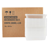 Microwavable Container 500 ml With Lid - 100 Pieces - Hotpack Global