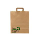 Eco friendly Kraft Paper Shopping Bag with flat handle  - Hotpack Global