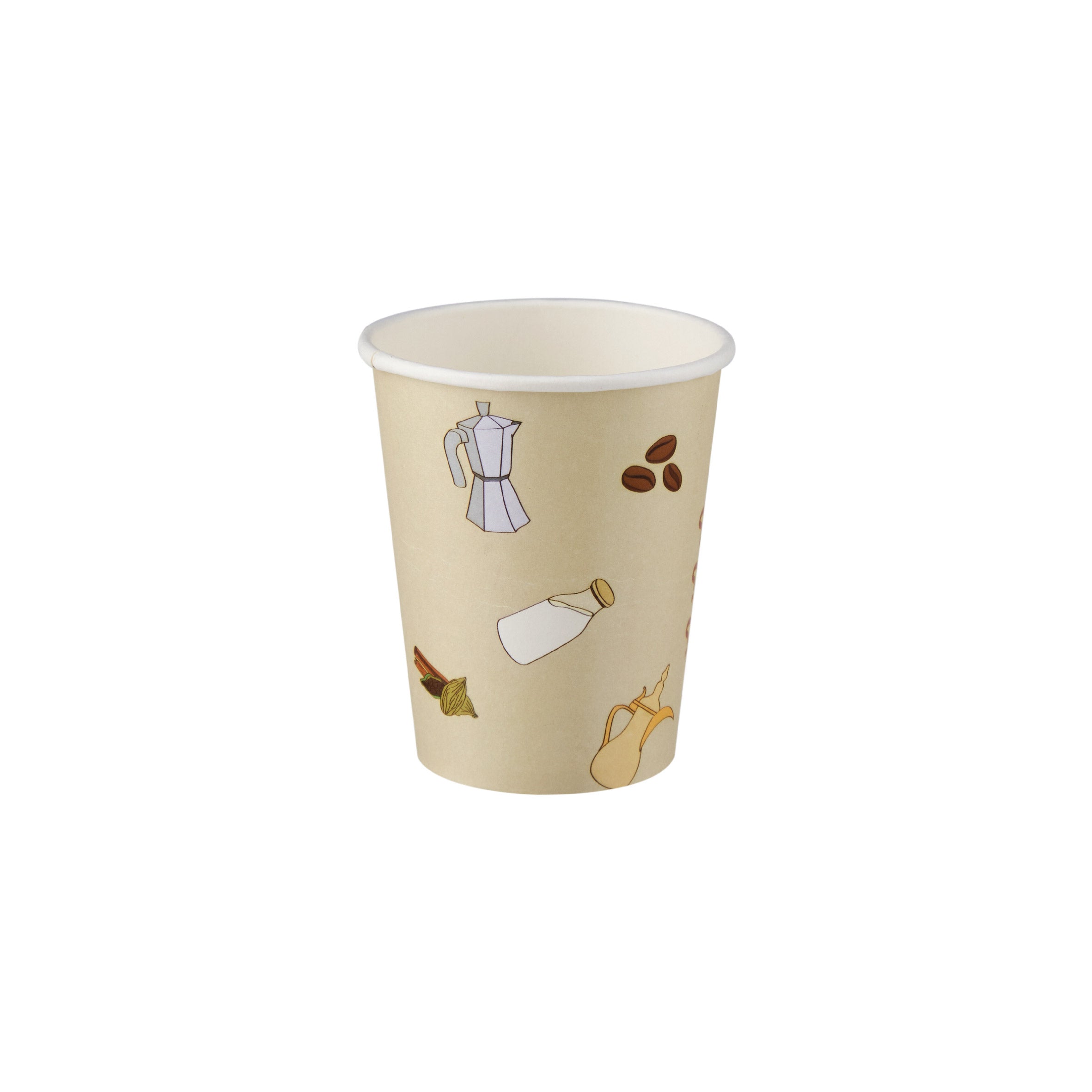 25 Pieces 8 Oz Coffee, Tea, Karak design Single Wall Paper Cups - hotpackwebstore.com