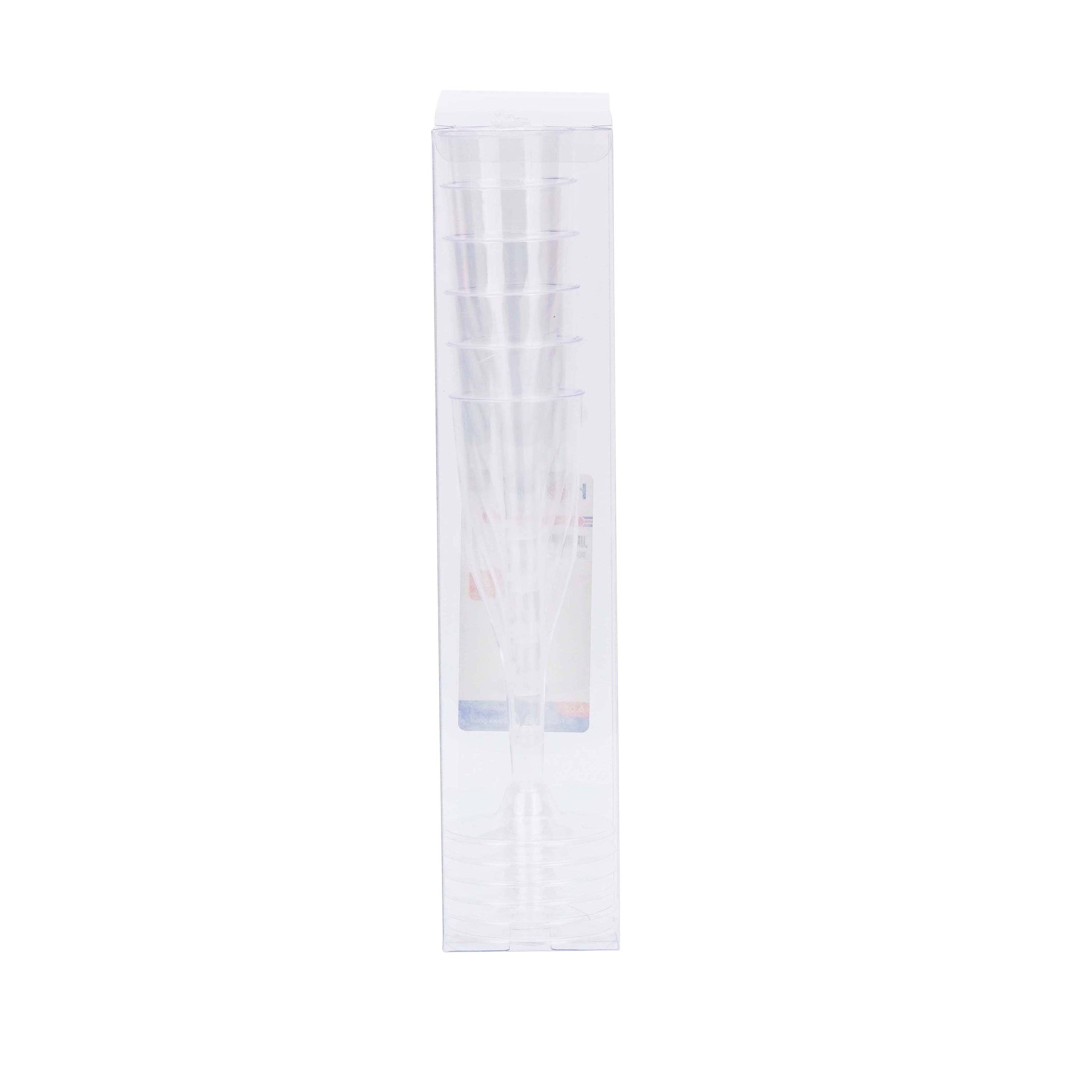 6 Oz Champagne clear plastic glass 6 Pieces - Hotpack Global