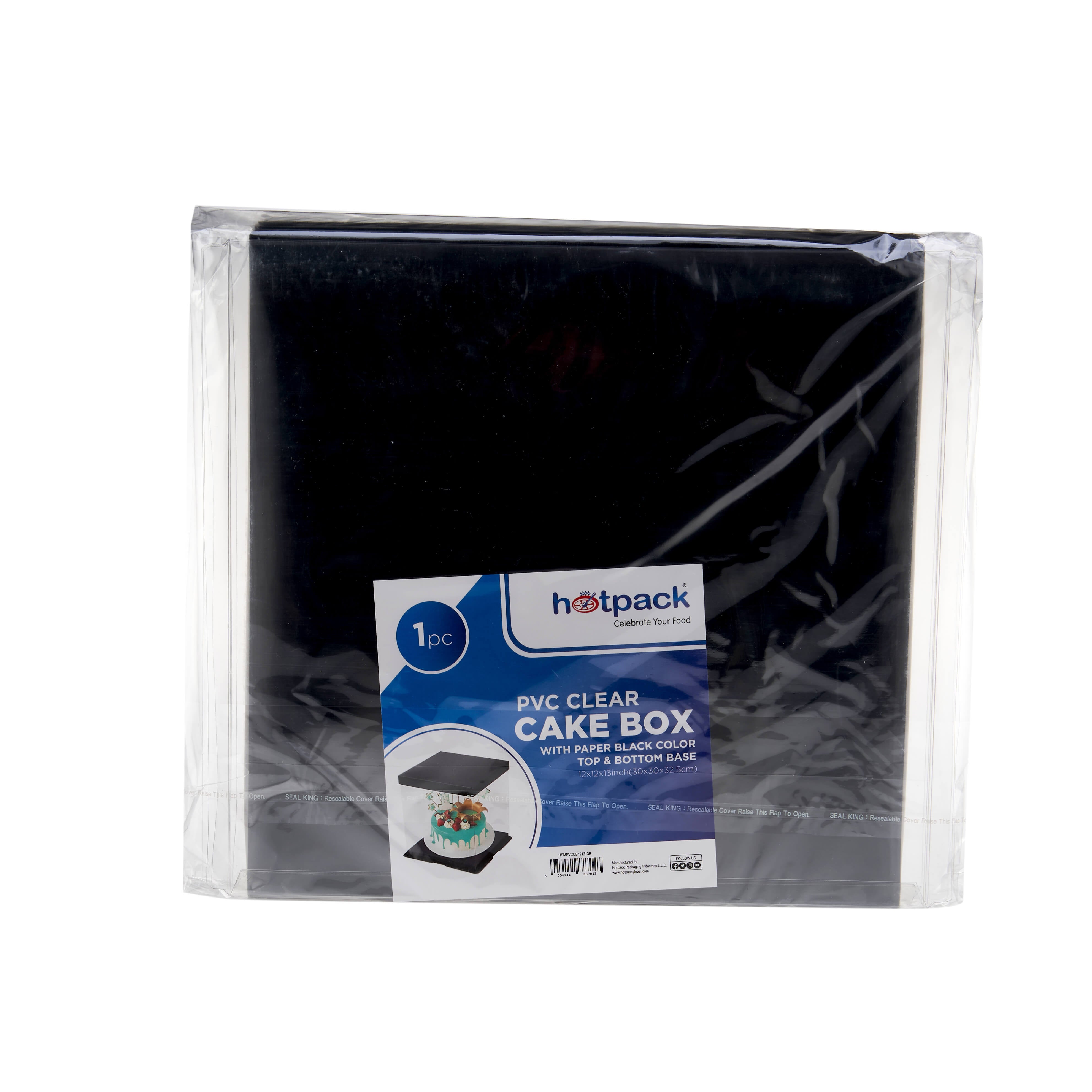 Tall Transparent Cake Box With Black Base 1 Piece - hotpackwebstore.com