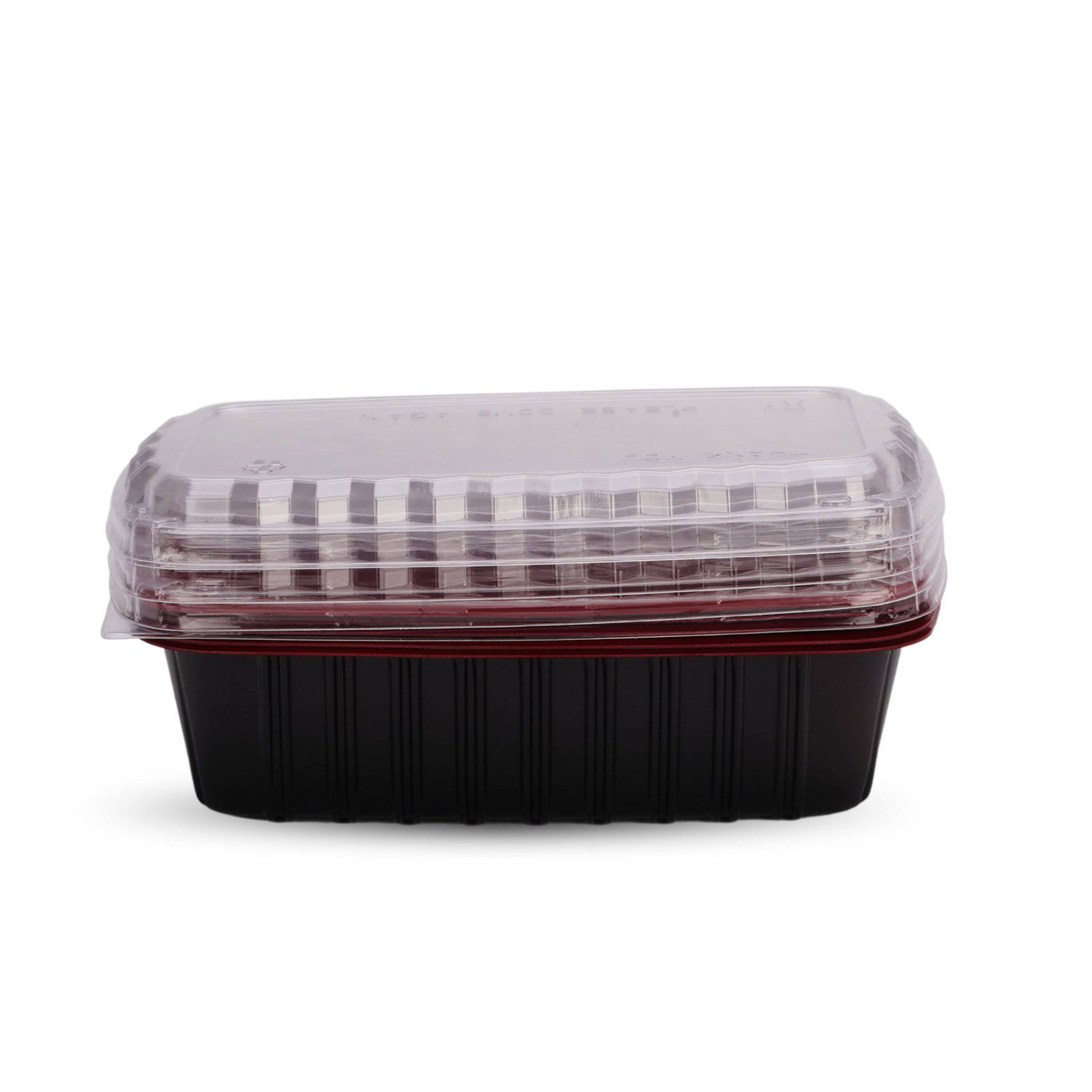 Red & Black 1000 ml PP Container With Lid 5 pieces - Hotpack Global