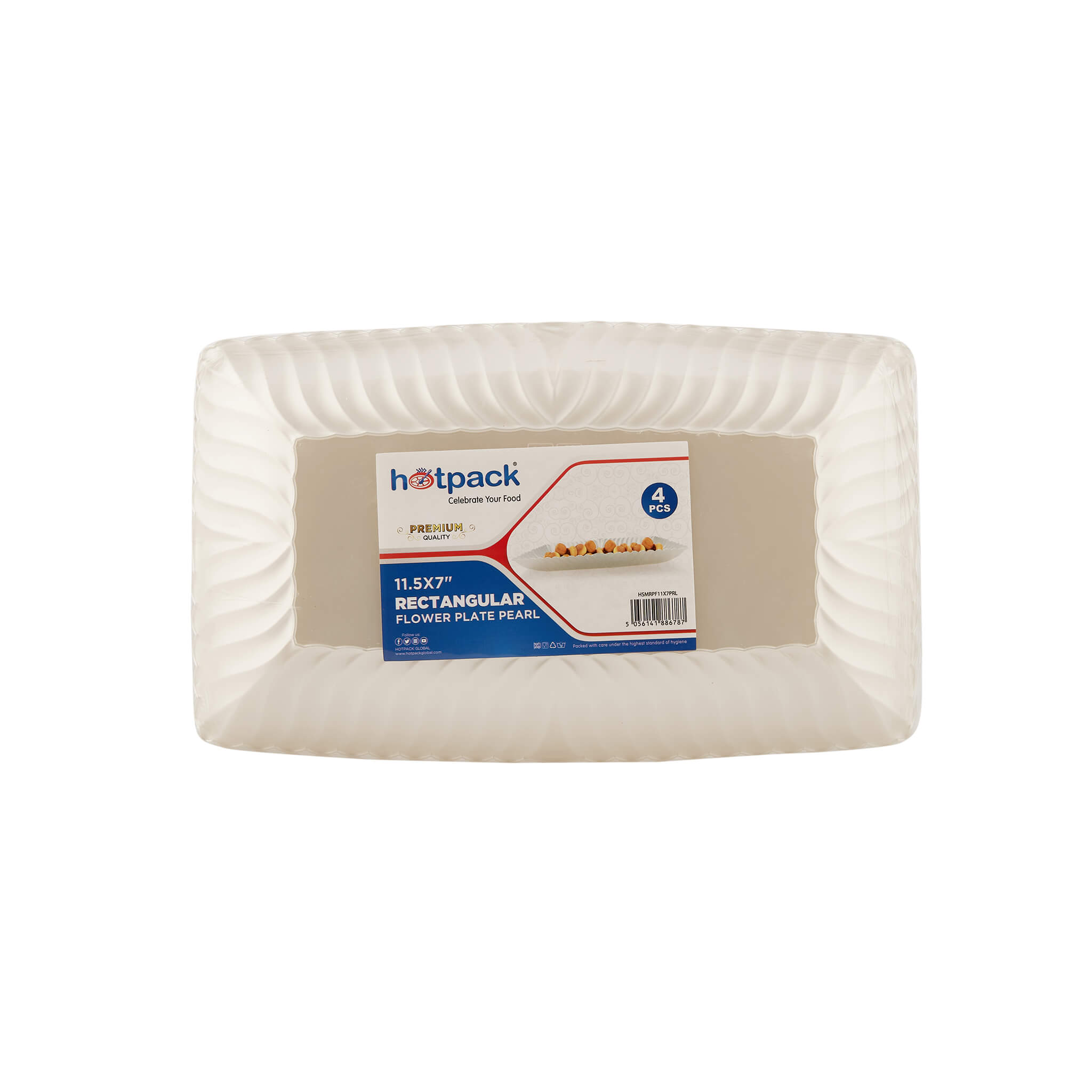 Rectangle Flower Plate Pearl white - Hotpack Global