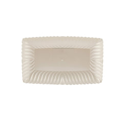 Rectangle Flower Plate Pearl white - Hotpack Global