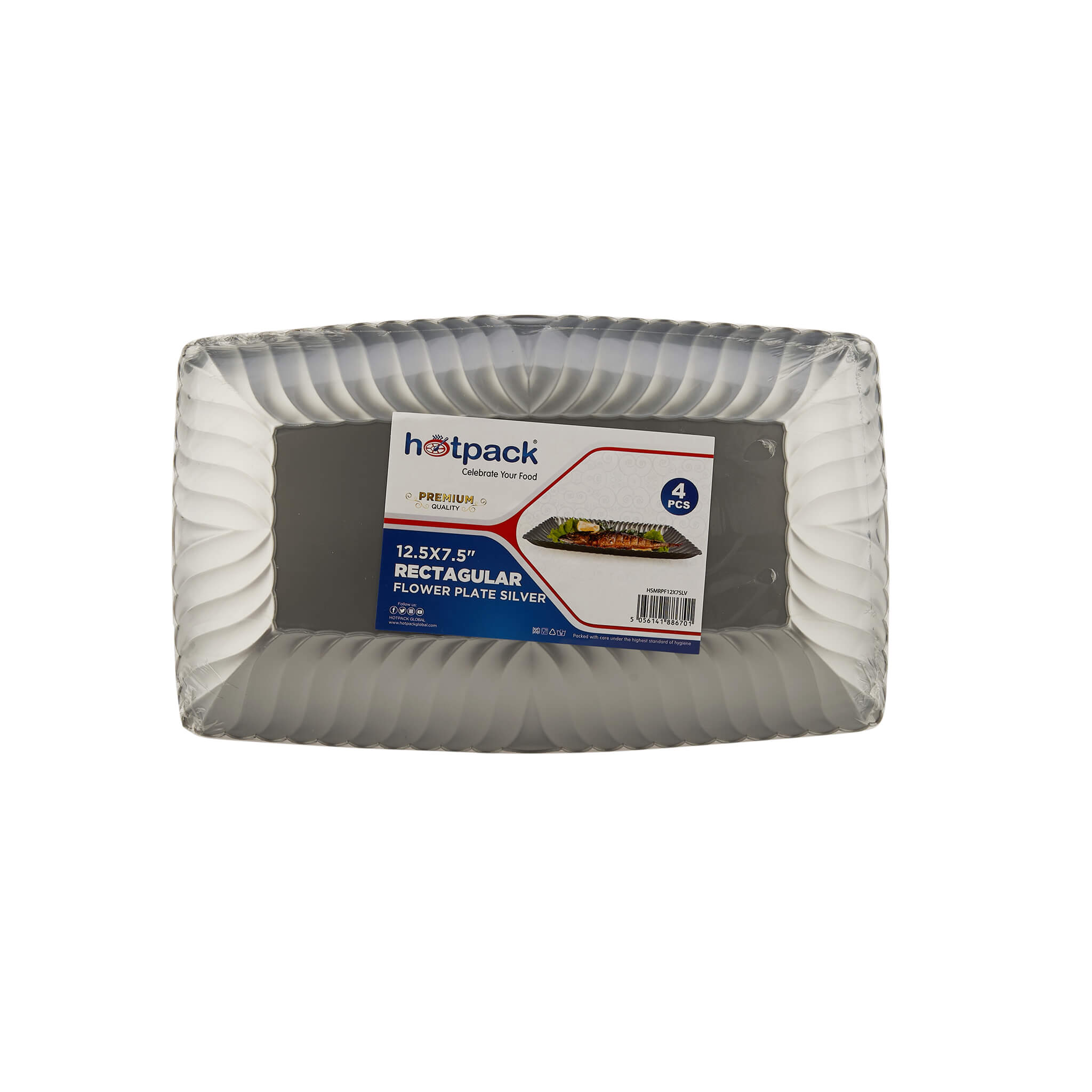 Premium Rectangle Flower Plate 4 Pieces - Hotpack Global