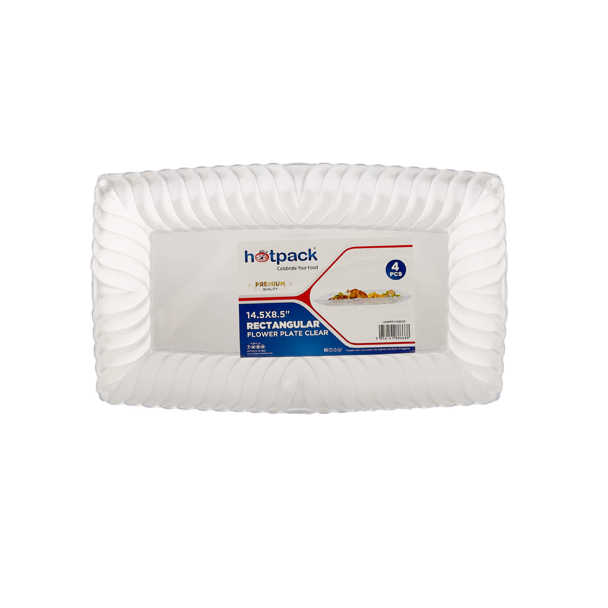 Premium Rectangle Flower Plate 4 Pieces - Hotpack Global
