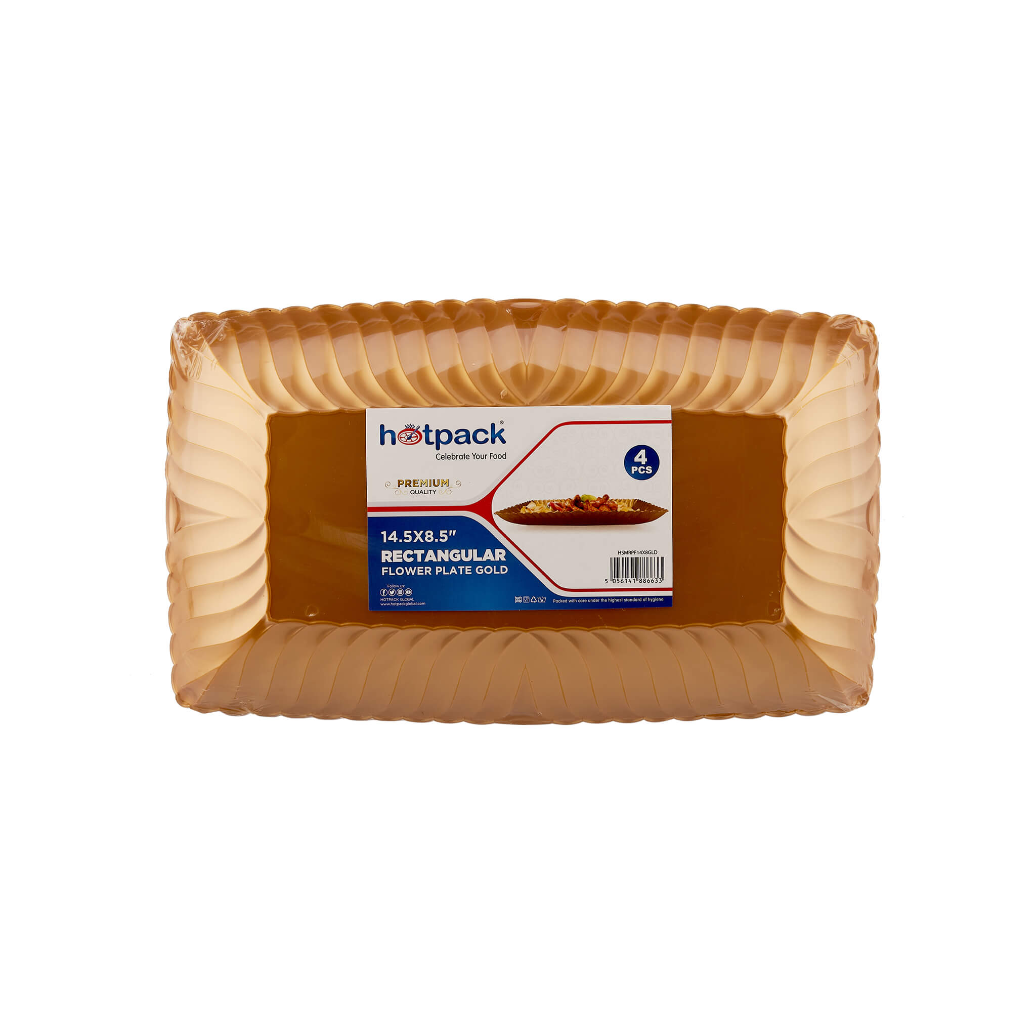 Premium Rectangle Flower Plate 4 Pieces - Hotpack Global