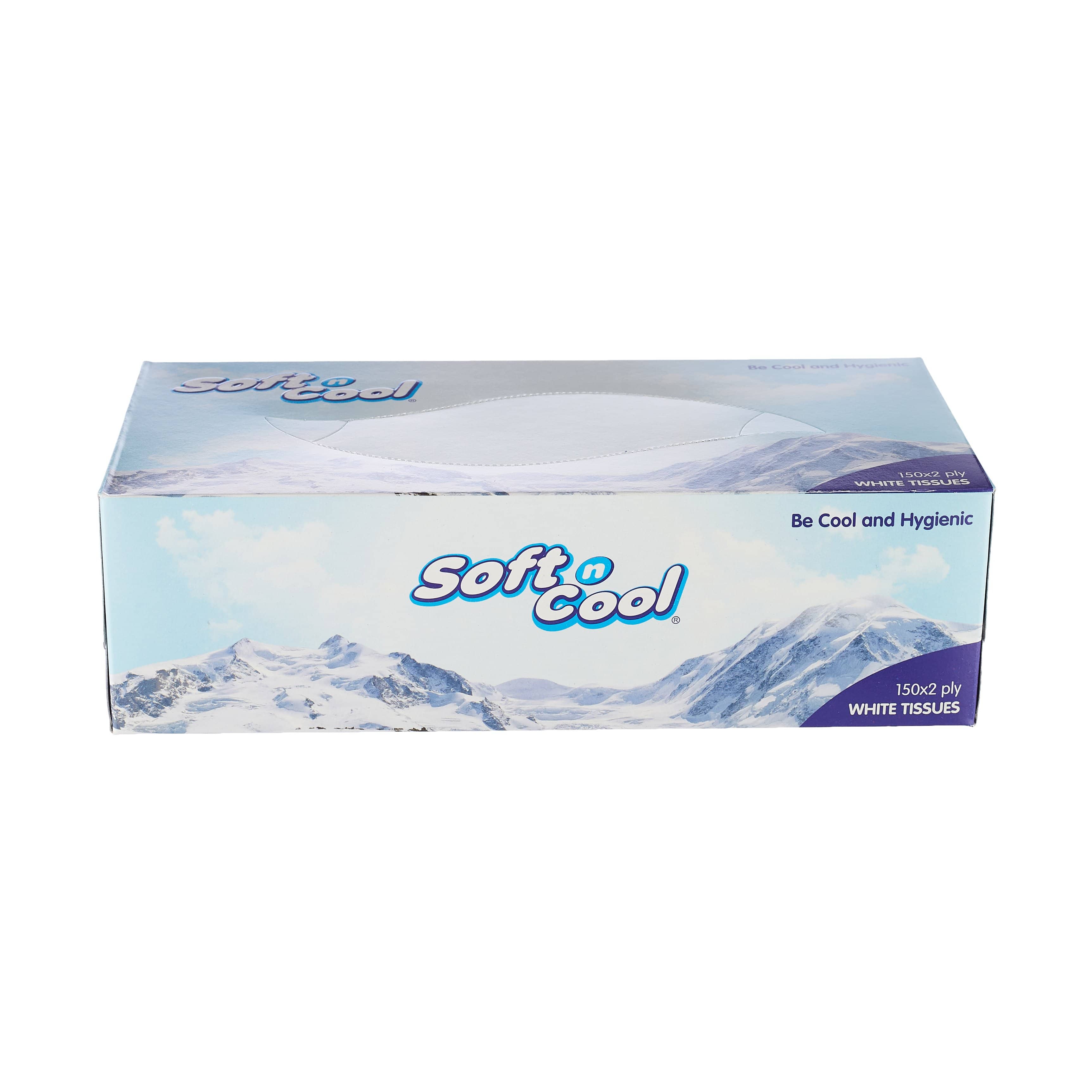 Soft n Cool Facial Tissue 200 Pulls x 2 Ply 5 Boxes + 150 Pull x 2 Ply 1 Box - Hotpack Global