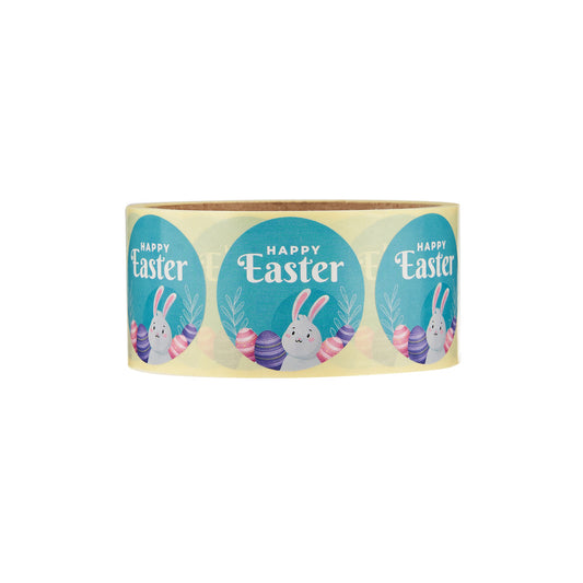 Happy Easter Sticker 250 Pieces with bunny and easter eggs - Hotpack Global