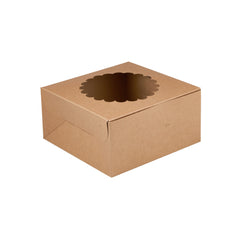 Kraft Cake Box Round With Window 100 Pieces - Hotpack Global