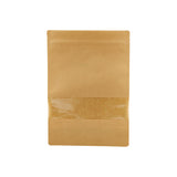 Kraft Resealable Paper Bag With Window 50 Pieces - Hotpack Global