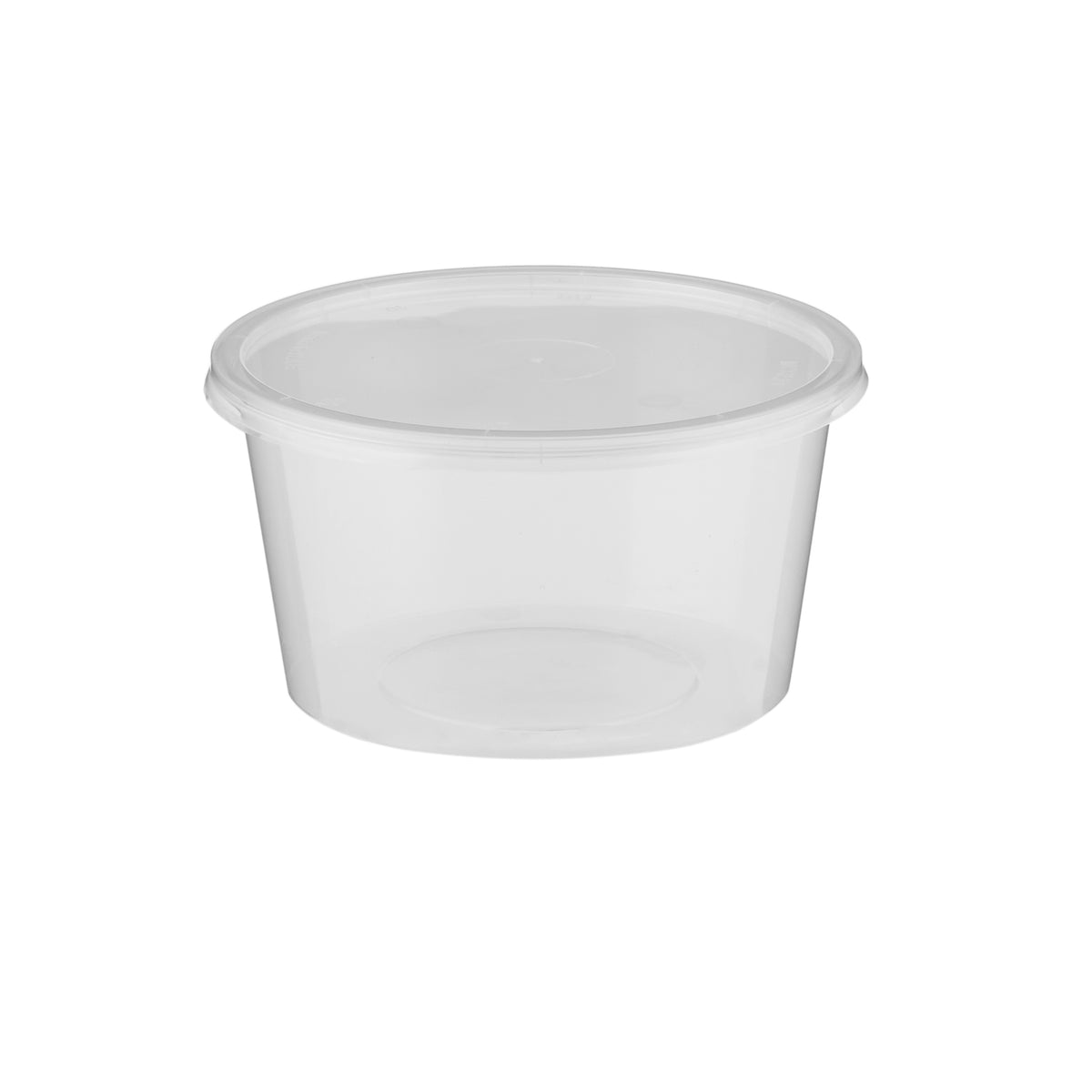Round Clear Microwavable Container 400ml with lid for gravy or soup - Hotpack Global