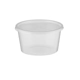 Round Clear Microwavable Container 400ml with lid for gravy or soup - Hotpack Global