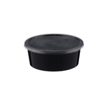 Black Round Microwavable Container 250ml - Hotpack Global