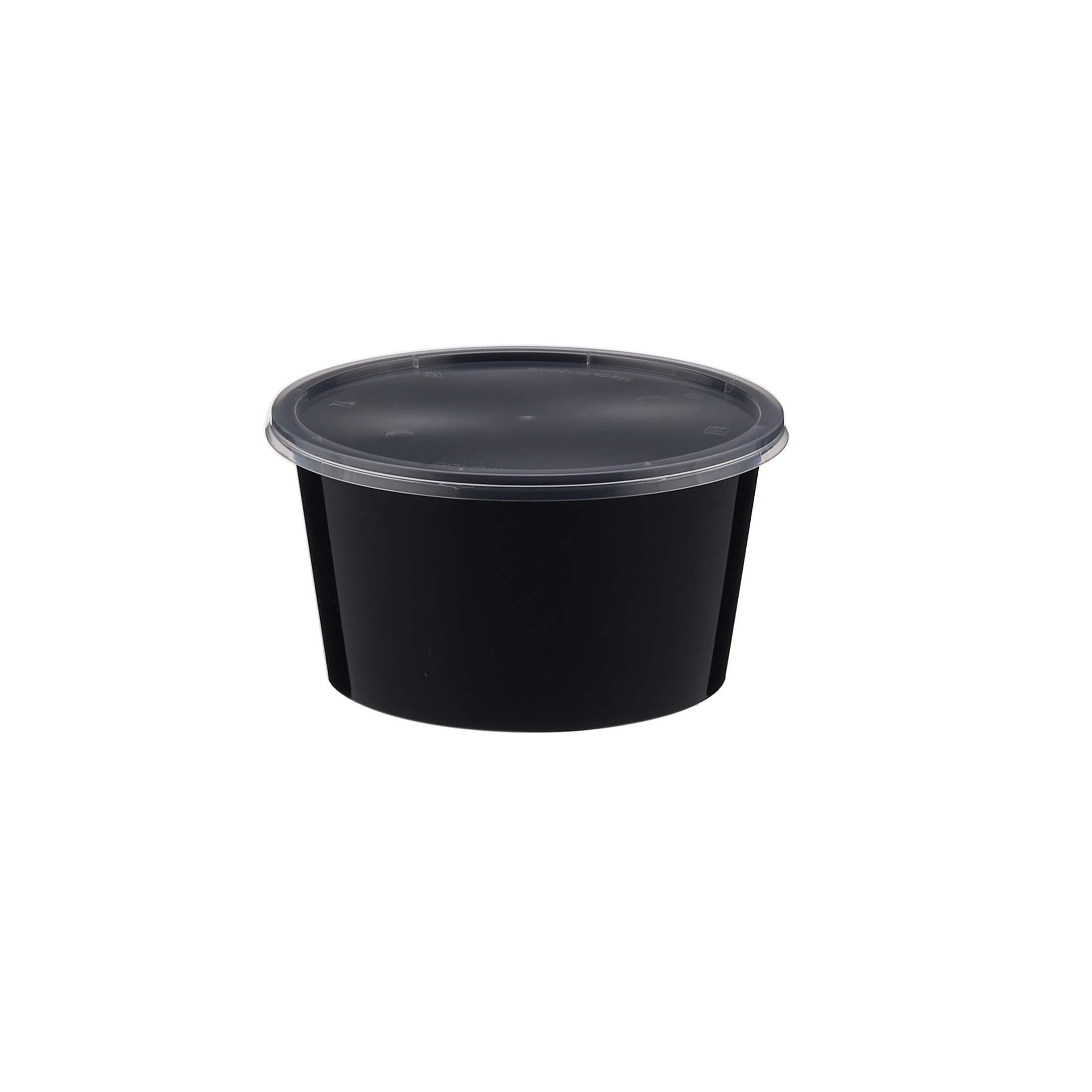 Black Round Microwavable Container 400ml wholesale food packaging - Hotpack Global