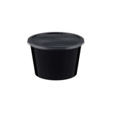 Black Round Microwavable Container 525ml - Hotpack Global