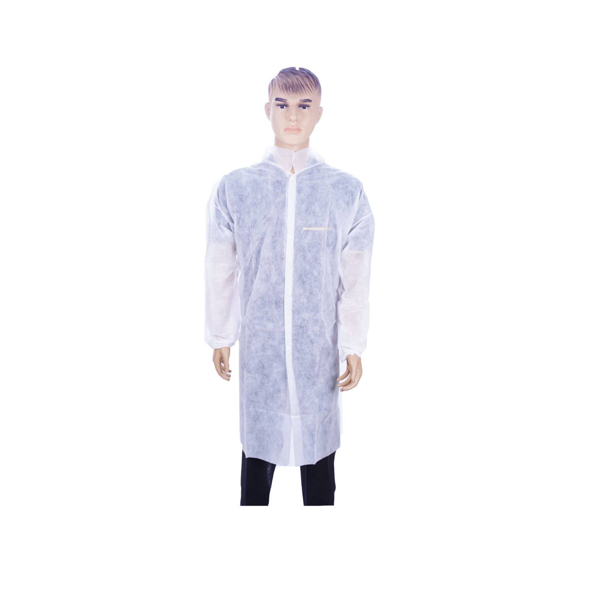 Hotpack | Non Woven Visitor Coat White Color Large   | 50 Pieces - Hotpack Global