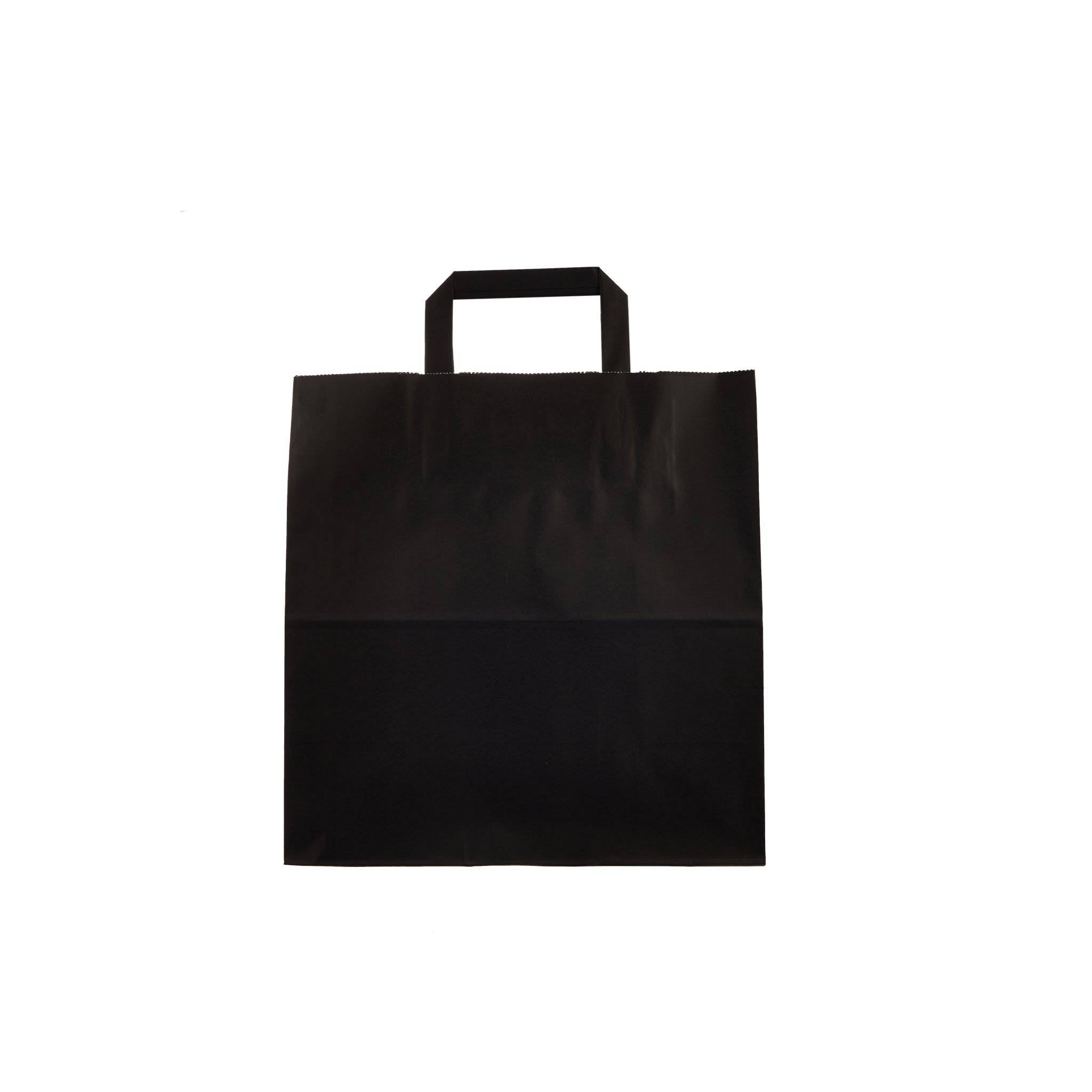 Black Paper Bag Flat Handle 29x15x29 cm - Hotpack Global