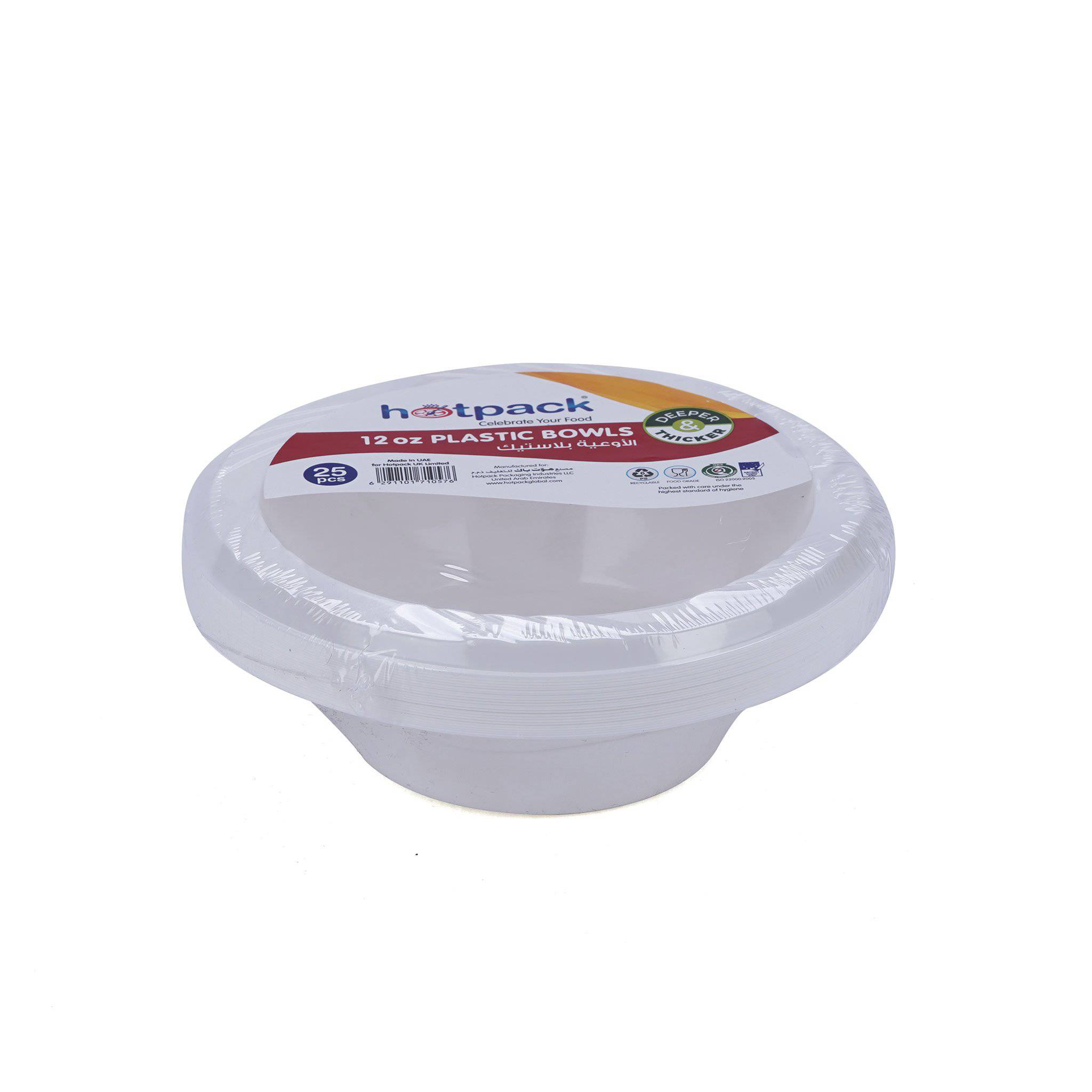 Hotpack | White Plastic Bowls 12 Oz |25 Pieces - Hotpack Global